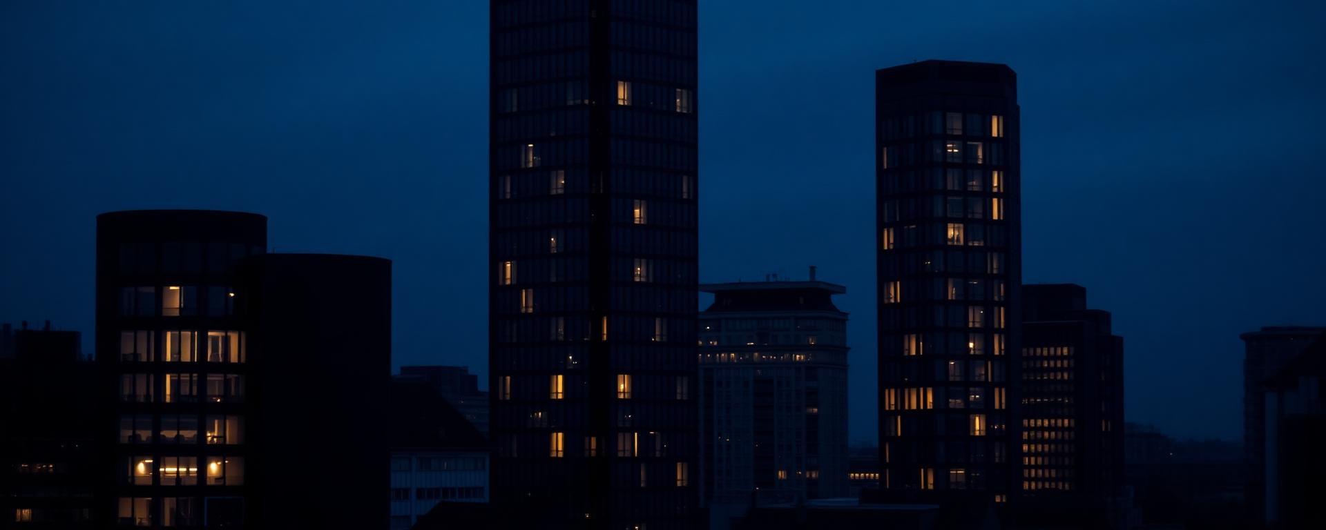 Quartier financier de Luxembourg au crépuscule